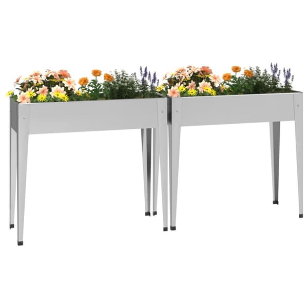 The Living Store plantekasser 2 stk. galvaniseret stål -  Plantekrukker