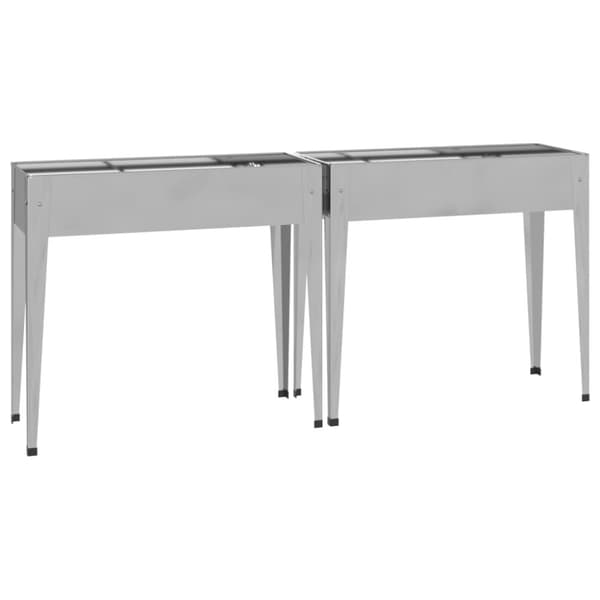 The Living Store plantekasser 2 stk. galvaniseret stål - Plantekrukker