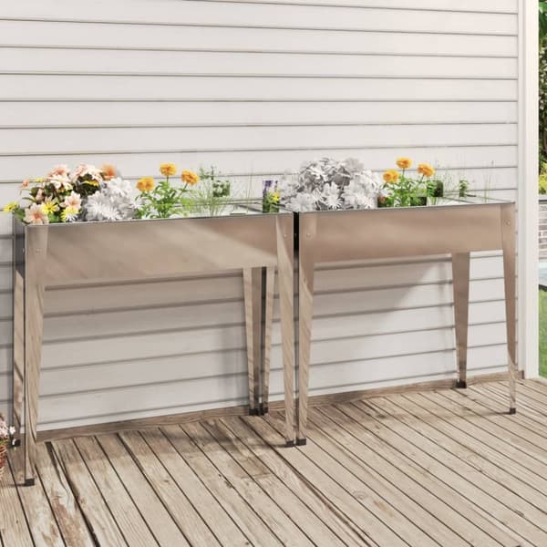 The Living Store plantekasser 2 stk. galvaniseret stål - Plantekrukker