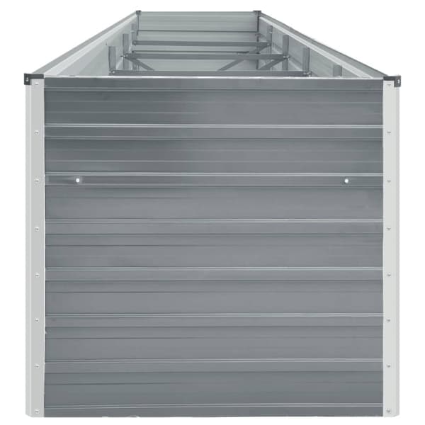 The Living Store forhøjet plantekasse 400x80x77 cm galvaniseret stål grå - Plantekrukker