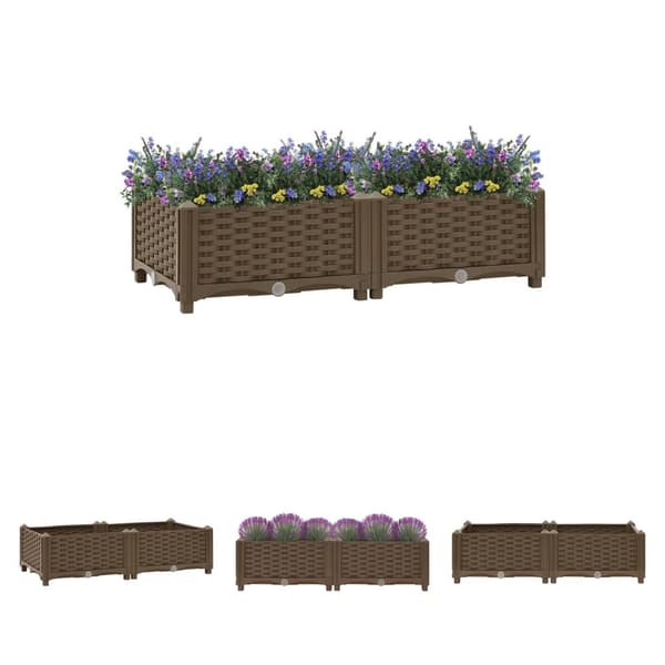 The Living Store højbed 80x40x23 cm polypropylen - Plantekrukker