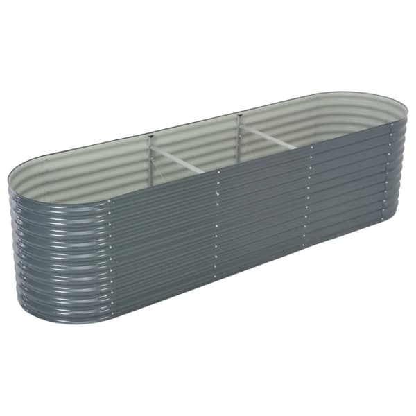 The Living Store forhøjet plantekasse 320x80x81 cm galvaniseret stål grå -  Plantekrukker