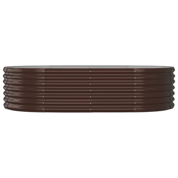 The Living Store plantekasse 152x80x36 cm pulverlakeret stål brun - Plantekrukker