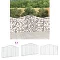 Miniatyrbillede 1 af 7: The Living Store buede gabionkurve 3 stk. 200x30x100/120 cm galvaniseret jern -  Plantekrukker