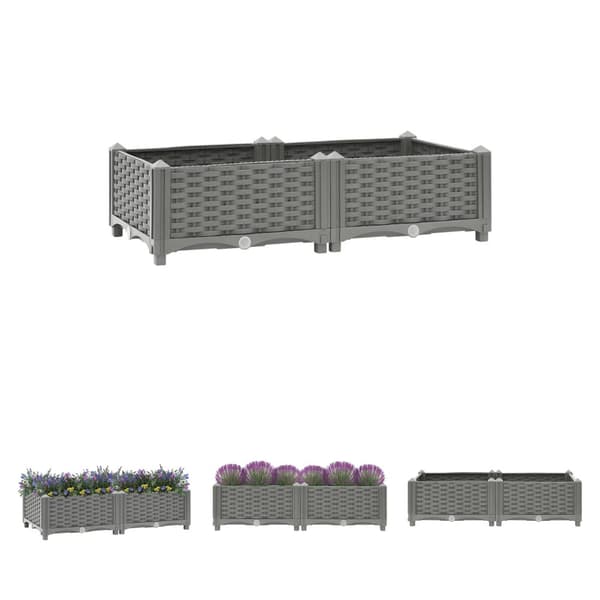 The Living Store højbed 80x40x23 cm polypropylen -  Plantekrukker