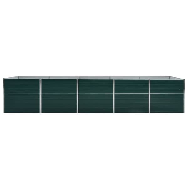 The Living Store forhøjet plantekasse 400x80x45 cm galvaniseret stål grøn -  Plantekrukker