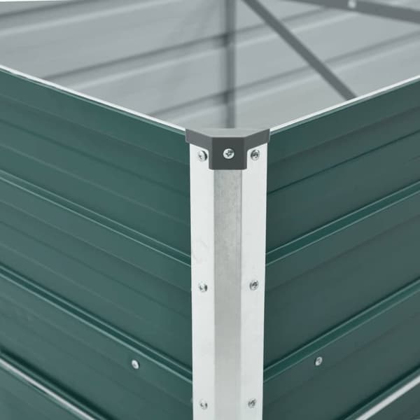 The Living Store forhøjet plantekasse 400x80x45 cm galvaniseret stål grøn -  Plantekrukker