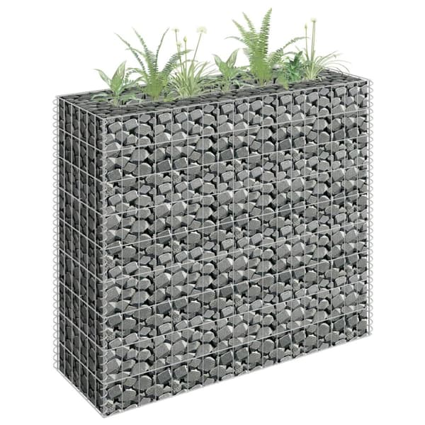 The Living Store gabion-højbed 90x30x90 cm galvaniseret stål - Plantekrukker