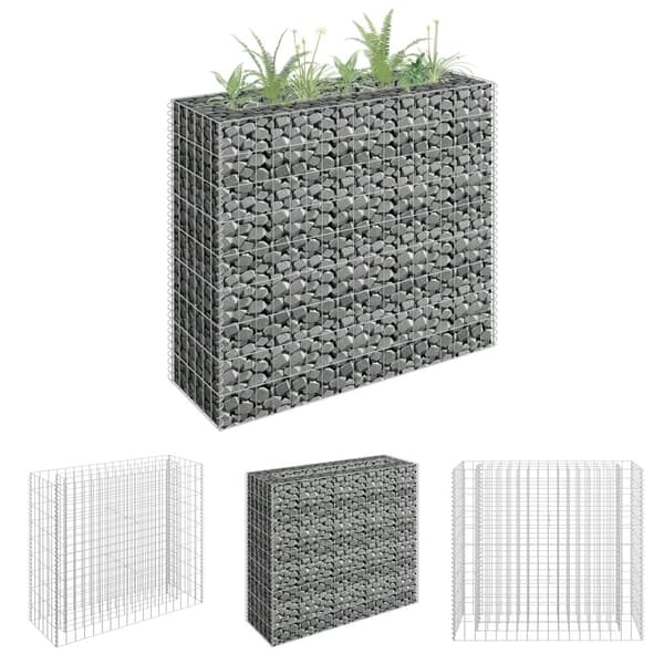 The Living Store gabion-højbed 90x30x90 cm galvaniseret stål - Plantekrukker