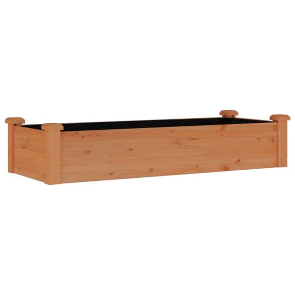 The Living Store Odlingslåda med foder brun 120x45x25 cm massivt granträ -  Krukor & odlingslådor