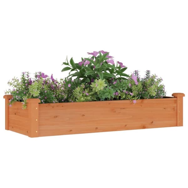 The Living Store Odlingslåda med foder brun 120x45x25 cm massivt granträ -  Krukor & odlingslådor