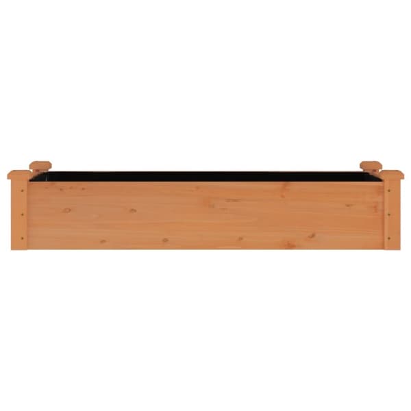 The Living Store Odlingslåda med foder brun 120x45x25 cm massivt granträ -  Krukor & odlingslådor