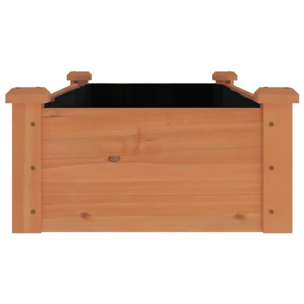 The Living Store Odlingslåda med foder brun 120x45x25 cm massivt granträ -  Krukor & odlingslådor