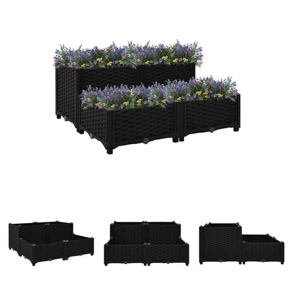 The Living Store højbed 80x80x38 cm polypropylen -  Plantekrukker
