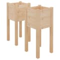 Miniatyrbillede 3 af 9: The Living Store plantekasser 2 stk. 31x31x70 cm massivt fyrretræ -  Plantekrukker