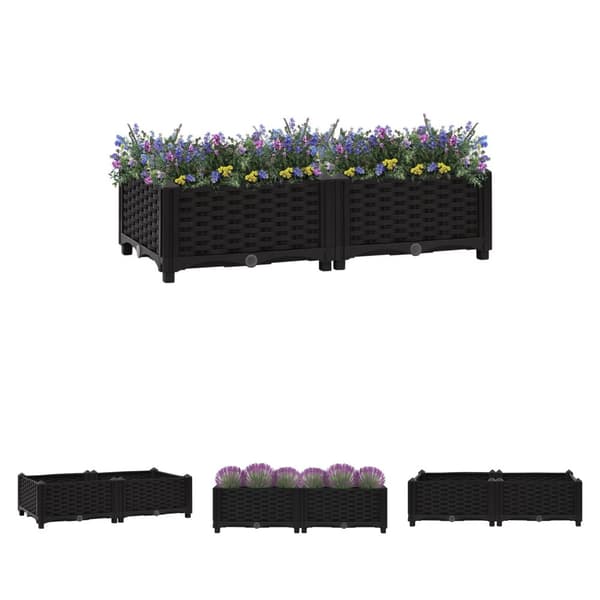 The Living Store højbed 80x40x23 cm polypropylen -  Plantekrukker