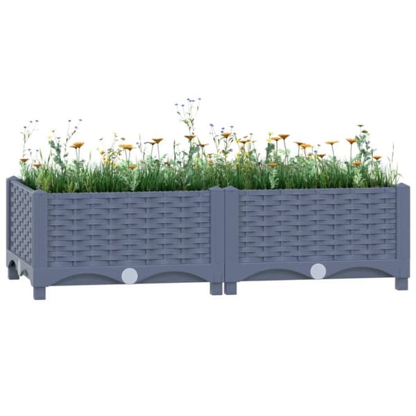 The Living Store højbed 80x40x23 cm polypropylen - Plantekrukker
