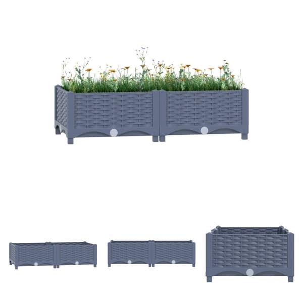 The Living Store højbed 80x40x23 cm polypropylen -  Plantekrukker