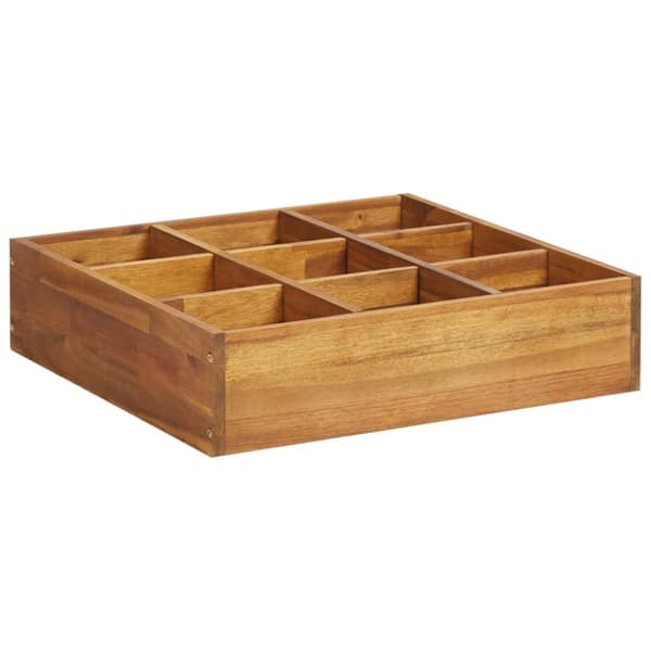 The Living Store hævet plantekasse til urter 60x60x15 cm massivt akacietræ -  Plantekrukker