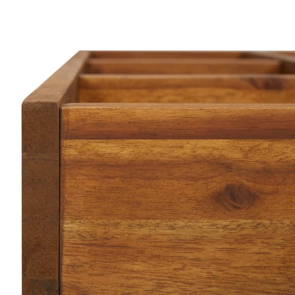 The Living Store hævet plantekasse til urter 60x60x15 cm massivt akacietræ -  Plantekrukker