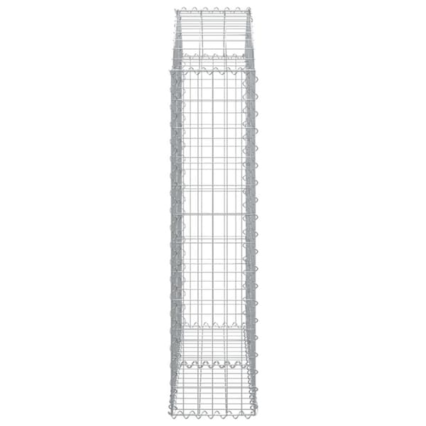 The Living Store Gabion bågformad 100x30x120/140 cm galvaniserat järn -  Krukor & odlingslådor