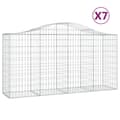Miniatyrbillede 3 af 7: The Living Store buede gabionkurve 7 stk. 200x50x100/120 cm galvaniseret jern -  Plantekrukker