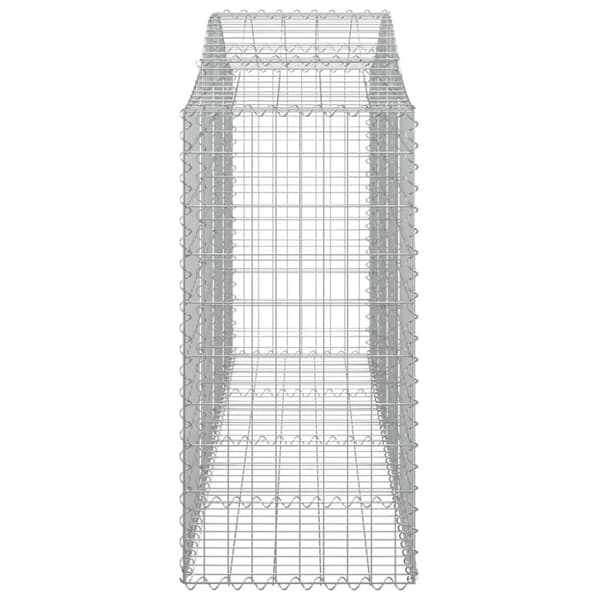 The Living Store buede gabionkurve 7 stk. 200x50x100/120 cm galvaniseret jern - Plantekrukker