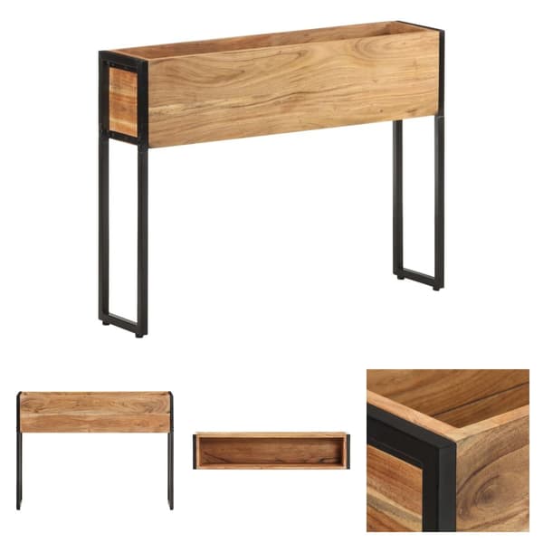 The Living Store plantekasse 90x20x68 cm massivt akacietræ -  Plantekrukker