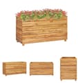 Pikkukuva 1 / 11: The Living Store Korotettu kukkalaatikko 100x40x55 cm kierrätetty tiikki/teräs -  Kukkaruukut & istutuslaatikot