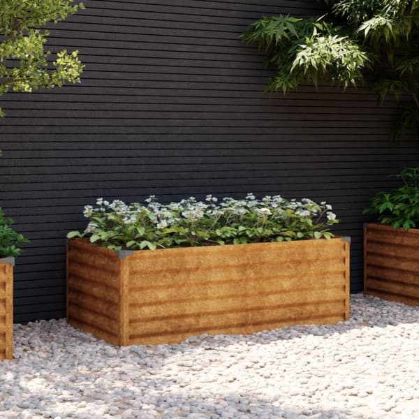 The Living Store højbed 100x50x36 cm cortenstål -  Plantekrukker