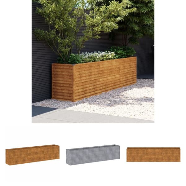 The Living Store højbed 291x50x69 cm cortenstål -  Plantekrukker