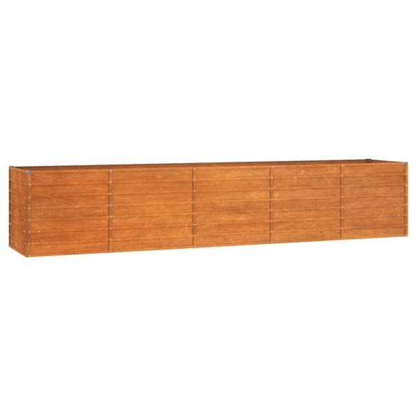 The Living Store højbed 400x80x77 cm cortenstål rustfarvet -  Plantekrukker