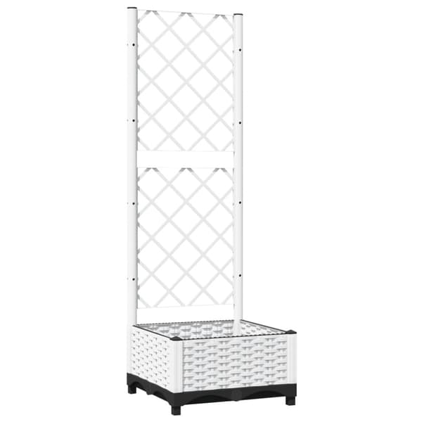 The Living Store plantekasse med espalier 40x40x121,5 cm PP hvid - Plantekrukker