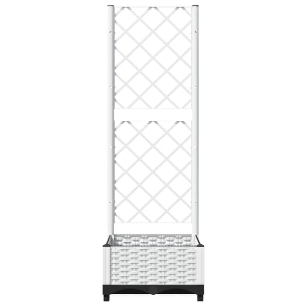 The Living Store plantekasse med espalier 40x40x121,5 cm PP hvid - Plantekrukker