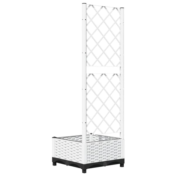 The Living Store plantekasse med espalier 40x40x121,5 cm PP hvid - Plantekrukker