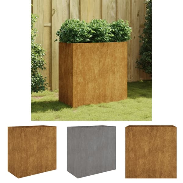 The Living Store Odlingslåda 80x40x80 cm rosttrögt stål - Krukor & odlingslådor