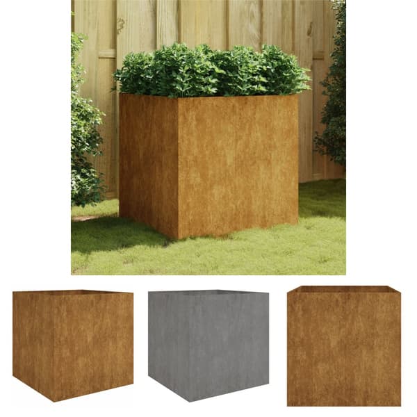 The Living Store Odlingslåda 80x80x80 cm rosttrögt stål -  Krukor & odlingslådor