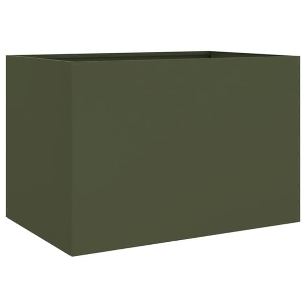 The Living Store Odlingslåda olivgrön 62x47x46 cm kallvalsat stål -  Krukor & odlingslådor