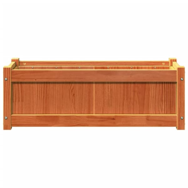 The Living Store plantekasse 90x31x31 cm massivt fyrretræ gyldenbrun -  Plantekrukker