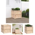 Miniatyrbillede 1 af 11: The Living Store plantekasse 60x60x60 cm massivt fyrretræ -  Plantekrukker