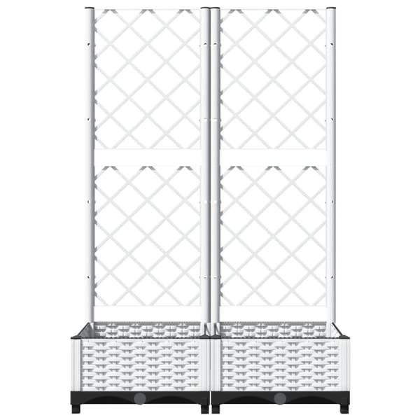 The Living Store plantekasse med espalier 80x40x121,5 cm PP hvid -  Plantekrukker