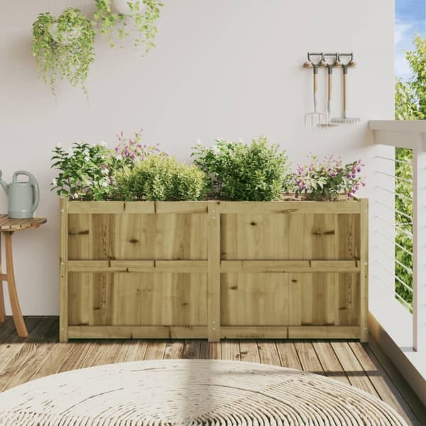 The Living Store plantekasse 150x50x70 cm imprægneret fyrretræ -  Plantekrukker