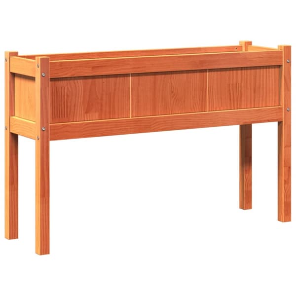 The Living Store Odlingslådor med ben vaxbrun 110x31x70 cm massiv furu -  Krukor & odlingslådor