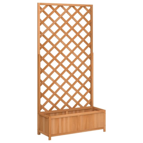The Living Store Odlingslåda med spaljé brun massivt granträ -  Krukor & odlingslådor