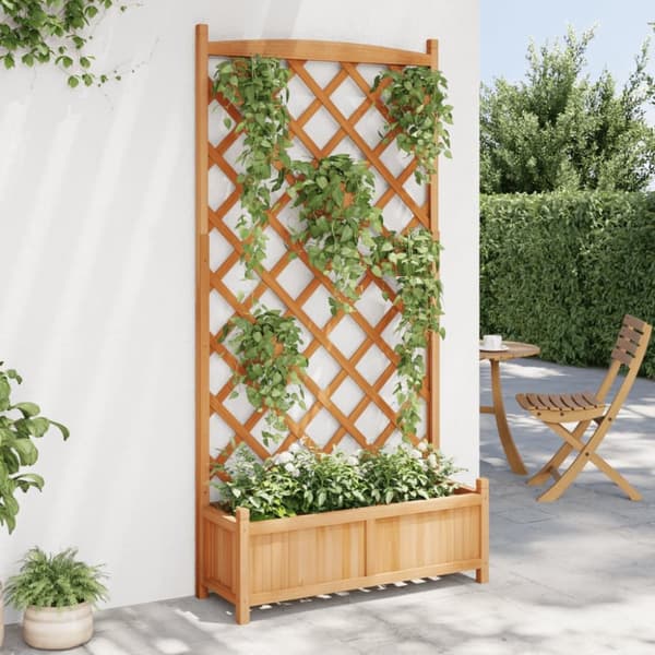 The Living Store plantekasse med espalier massivt grantræ brun -  Plantekrukker