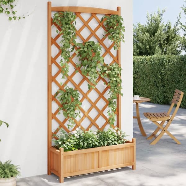 The Living Store plantekasse med espalier massivt grantræ brun -  Plantekrukker