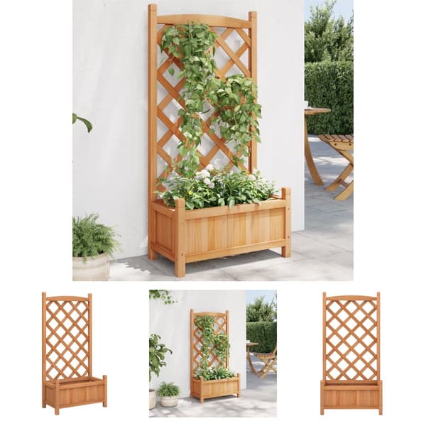 The Living Store plantekasse med espalier massivt grantræ brun -  Plantekrukker