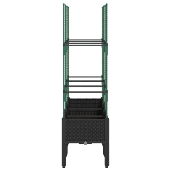 The Living Store Odlingslåda med spaljé svart 120x40x142,5 cm PP -  Krukor & odlingslådor