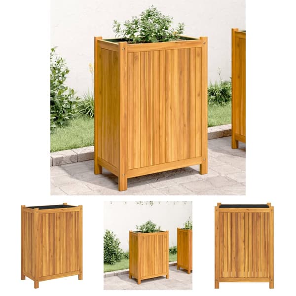 The Living Store plantekasse med for 54x31x75 cm massivt akacietræ -  Plantekrukker