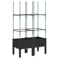 Miniatyrbillede 3 af 8: The Living Store plantekasse med espalier 80x40x142,5 cm PP sort -  Plantekrukker